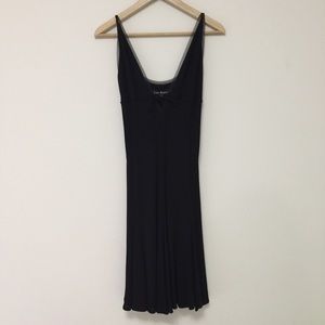 Lida Baday Black Sleeveless strappy Dress with deep tie V-neck